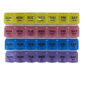 Weekly Pill Organizer with Color-Coded Compartments